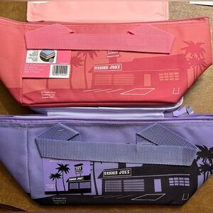 Trader Joe's Insulated Mini Cooler Bag Pink & Lavender
